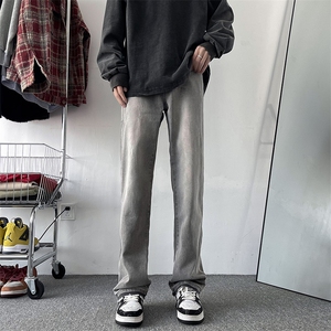 牛仔裤男女春季高街vibe潮牌美式街头修身微喇直筒裤子72622-p43图片