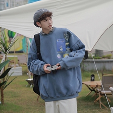 圆领港风卡通印花宽松男女卫衣cityboy大码202-8-W113-P45-控78，男装卫衣，星座222-2（原202-8）