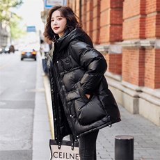 【现货】中长款羽绒服90白鸭绒年冬季韩版小个子加厚连帽外套，女装羽绒服，鑫源服饰