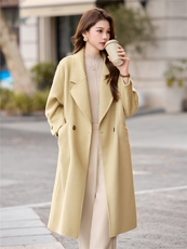 现货手工缝制冬季保暖新款时尚气质通列舒适街头大西装双面呢大衣，女装双面呢大衣，丽美静依