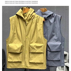 情侣纯色宽松无袖马甲男女秋季大马褂工装背心网图J558P55，男装背心/马甲，星座1602（原101B）