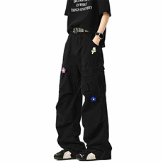 水洗棉送可拆卸花朵绿色黑色杏色咖色网络图310A-4-A113-P65，男装牛仔裤，星座310A-4