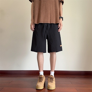 抖音品质休闲中裤男夏五分裤宽松直筒短裤 D2534*P30控58图片
