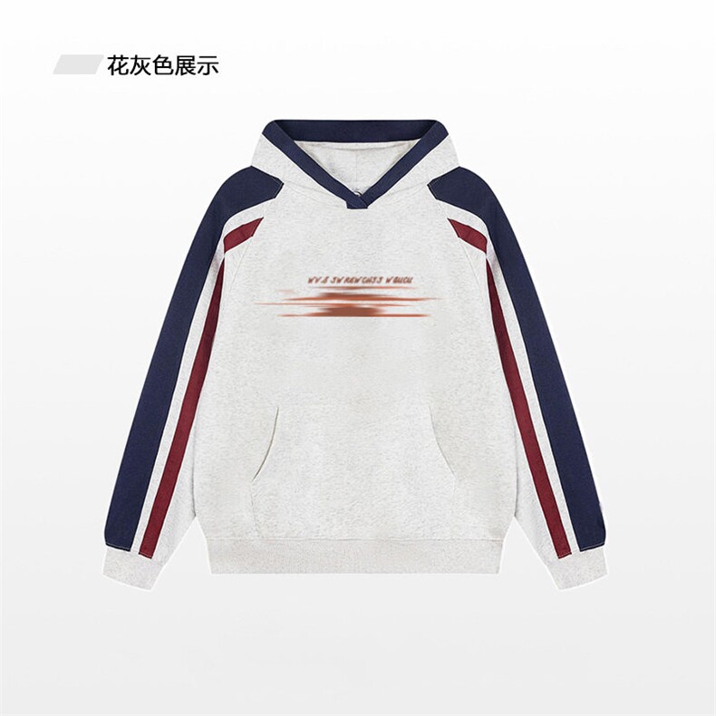 抖音得物供货 提供视频 秋冬重磅美式宽松接拼连帽卫衣3234图片