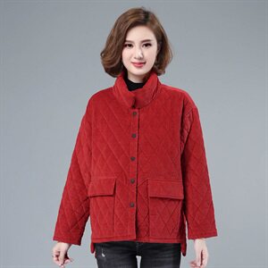 时尚新款灯芯绒加棉外套 保暖显瘦短款棉服 冬季必备女装棉衣图片