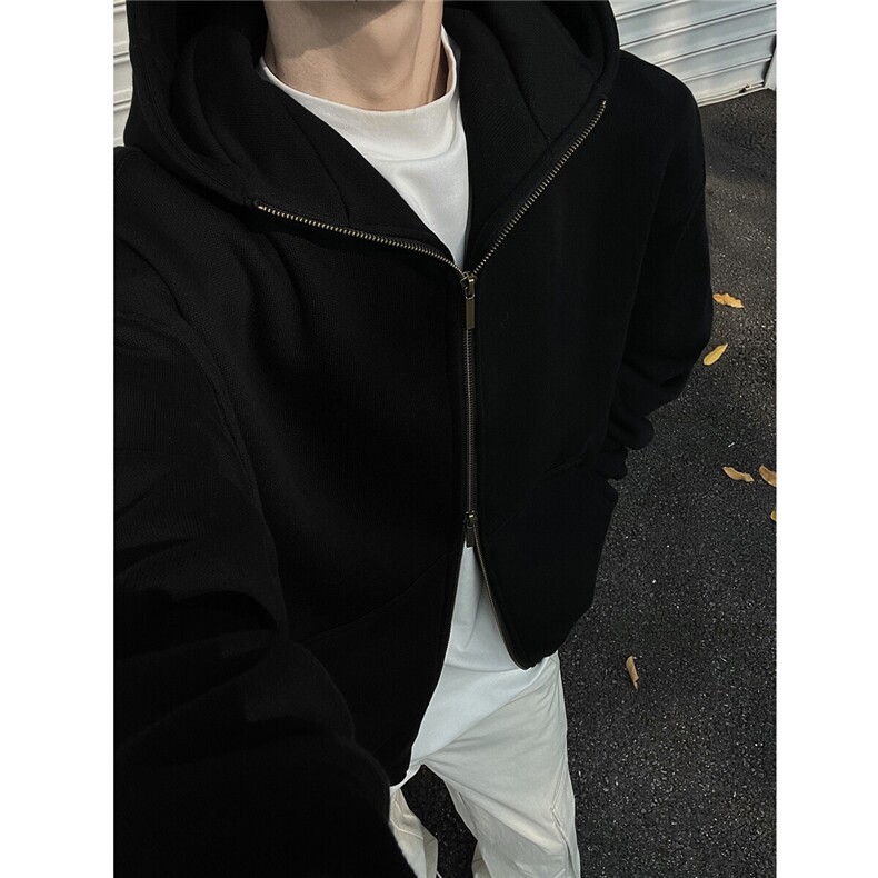 黑墙风2025春(现货)重磅460g高品质帽子结构卫衣开衫TTTB10-P85，男装卫衣，星座1315