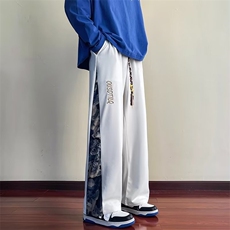 直筒垂感刺绣卫裤男潮牌休闲裤子青少年学生春秋K078-P38，男装休闲裤，星座1109-3