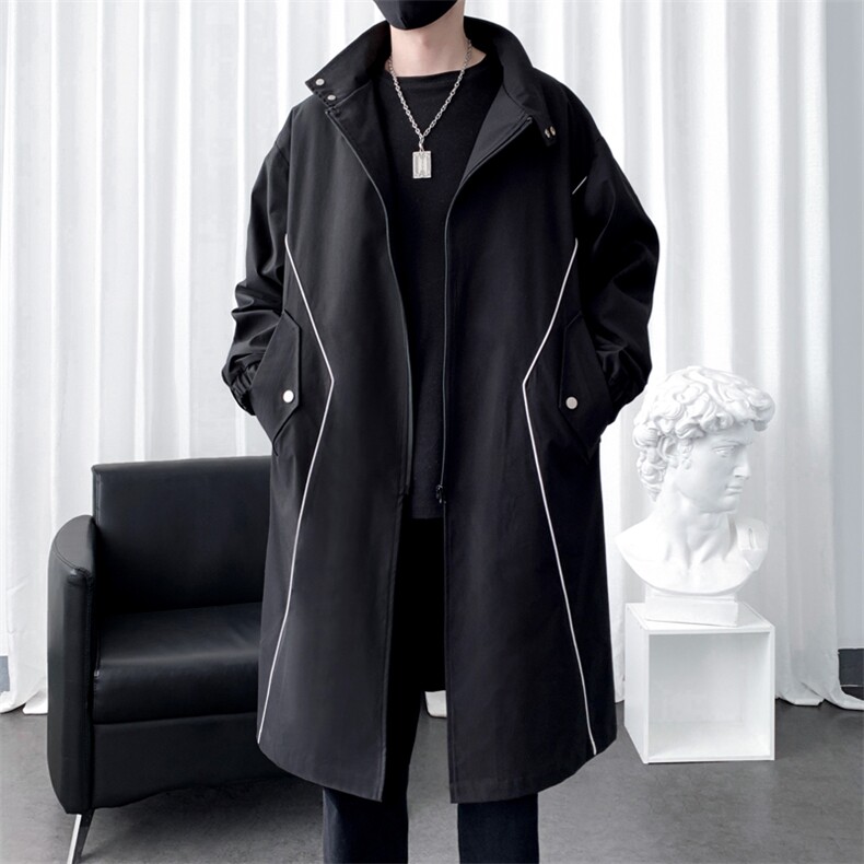 长年大货立领风衣男长款大衣男中长款秋季外套男F510-P95爆景B，男装风衣，星座401