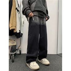 春季高街潮牌渐变牛仔裤设计感小众宽松直筒阔腿裤男K7567-P45，男装牛仔裤，星座512-3