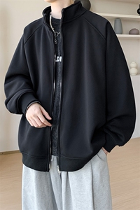内景秋冬情侣休闲立领开衫卫衣男高街宽松外套WY00742/P45加绒P50图片