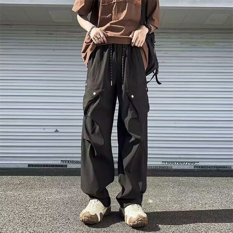 工装裤子男士春季新款潮牌宽松阔腿休闲长裤美式伞兵裤K6092-P46,男装休闲裤,星座412-2