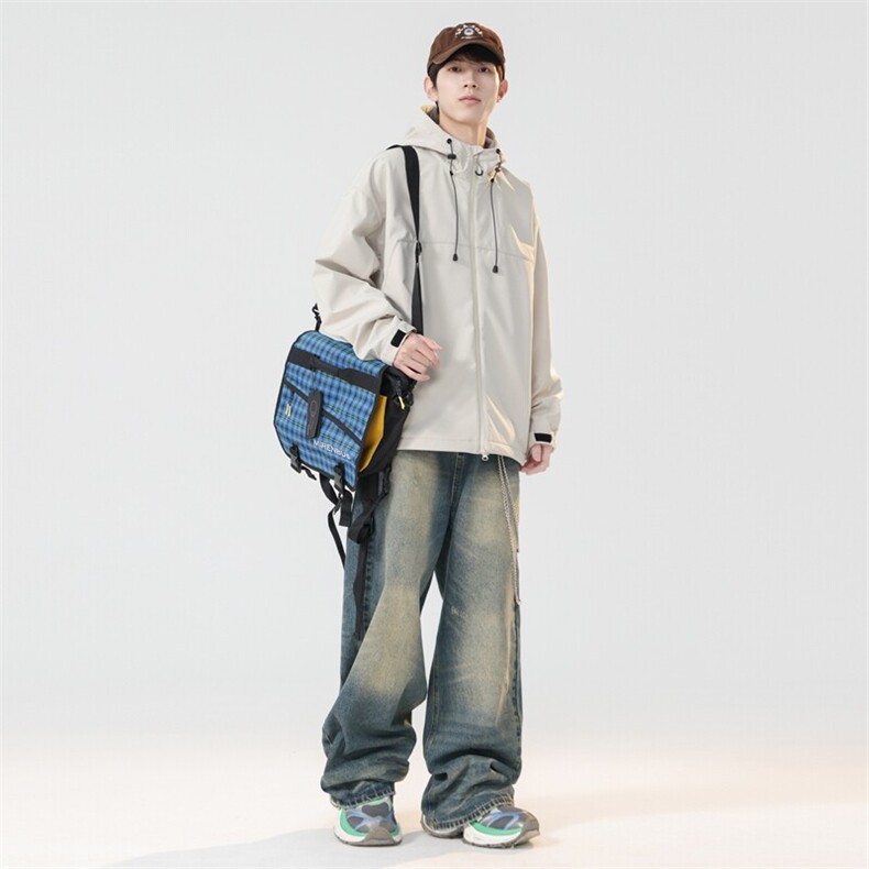 高品质现货冲锋衣外套男2025春季新款宽松连帽工装夹克JK223-P93,男装夹克,星座308B-2