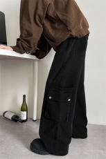 2026春季美式水洗工装牛仔裤男大口袋阔腿裤子-A1429P55控88，男装牛仔裤，电商B241