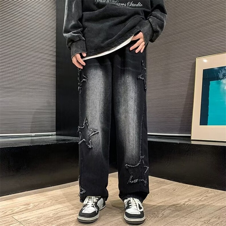 春季新款时尚潮男百搭宽松牛仔裤,男装牛仔裤,四季星座218-1