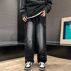 春季新款时尚潮男百搭宽松牛仔裤，男装牛仔裤，四季星座218-1