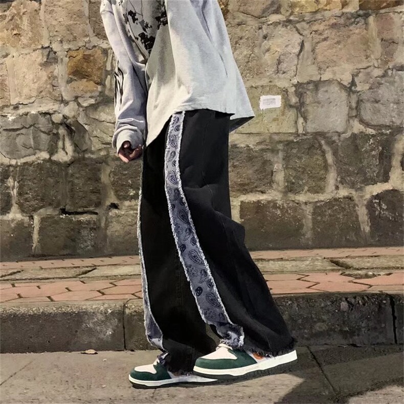 设计感秋冬季腰果花拼接牛仔裤男N8057P42,男装牛仔裤,星座1116-2