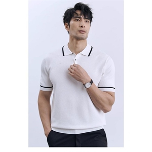 夏季休闲POLO衫男士英伦轻熟半袖针织透气翻领T恤A3662-P45图片