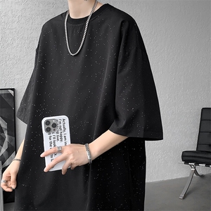 8XL-M 特大码满天星短袖T恤男亮片oversize港风半截袖DX316P16图片