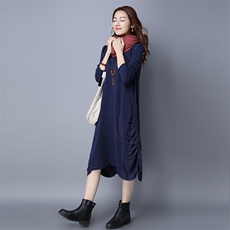 长袖套头针织衫/毛衣中长款保暖发热圆领2021年秋季，女装针织衫/毛衣，独衣靓