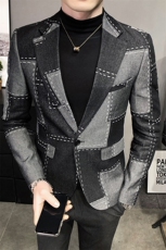 秋冬社会小伙牛仔夹克西装单西修身西服A236-XZ-210-P145控188，男装夹克，电商A236