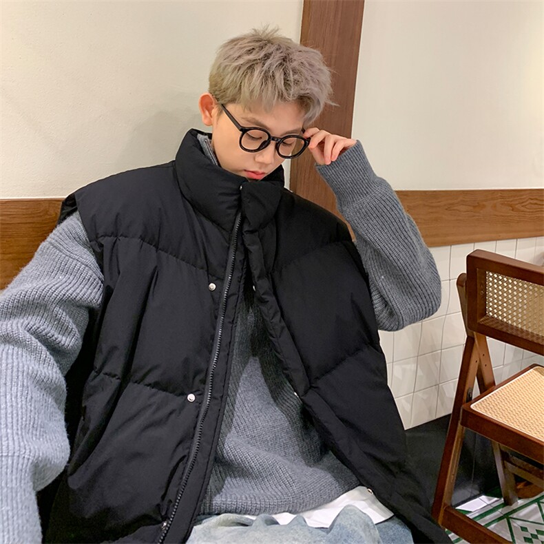 D4140-TP125控价168可二开90白鸭绒港风时尚羽绒服冬季羽绒马甲,男装背心/马甲,电商A102-1