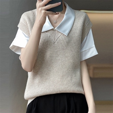 2024秋季新款纯色麻花无袖马甲休闲简约，女装马甲，美雪羊绒