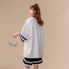 中性2023夏季新款时尚潮牌运动休闲宽松情侣套装TZ826-P85控118，男装休闲套装，A247A