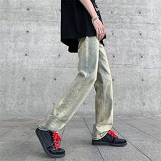 美式高街潮流宽松直筒休闲牛仔裤A161-S2319-P58，男装牛仔裤，电商A161