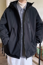 冬季加绒连帽棉衣保暖百搭棉服外套宽松潮流冲锋衣男JK2810P85，男装棉衣，电商A086