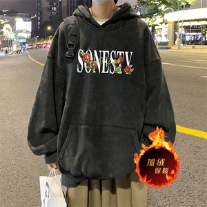 直播品质 500克重磅美式做旧水洗卫衣 SL1550-常规特P55加绒特P65图片