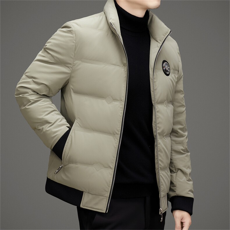 冬季白鸭绒加厚羽绒服短款中青年休闲立领保暖防寒潮服外套男装,男装羽绒服,钱塘6003（原4033）