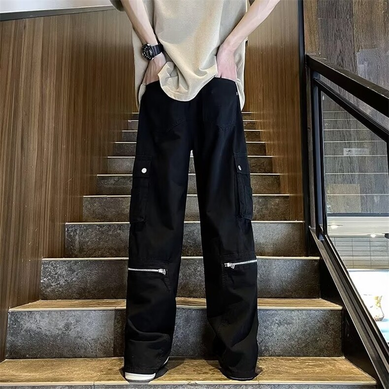 高街机能风工装裤男夏季日系复古潮牌宽松设计感男款B821-P63,男装休闲裤,星座1109-3