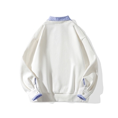 Y502-P45港风纯色翻领卫衣男落肩打底衫潮流百搭上衣外，男装T恤，星座1204