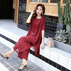 纯色套装2021年夏季时尚潮流舒适简约个性中长款，女装连衣裙，悠米