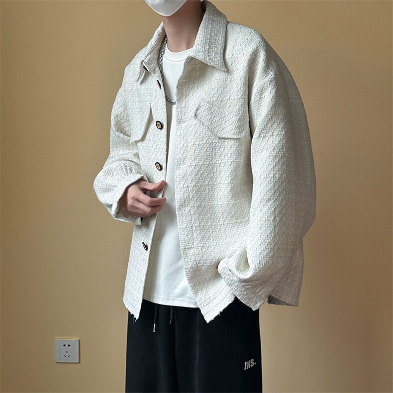 新款现货高品质羊毛呢料外套小香风中长款夹克A351-AJ2507-p110,男装夹克,电商A351