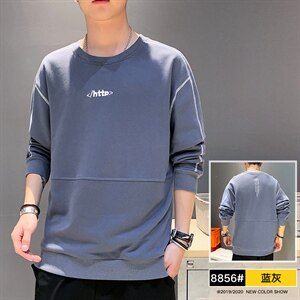 男秋季潮流ins卫衣宽松圆领刺绣印花辑明线休闲卫衣CYWY8856-P30图片