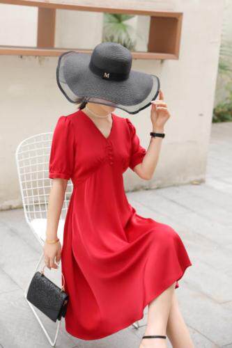 华尔缎连衣裙，女装连衣裙，卡娜品位