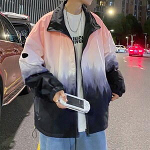 JK1212023秋季大码港风渐变双面穿夹克外套109-JK121-P80,男装夹克,星座109