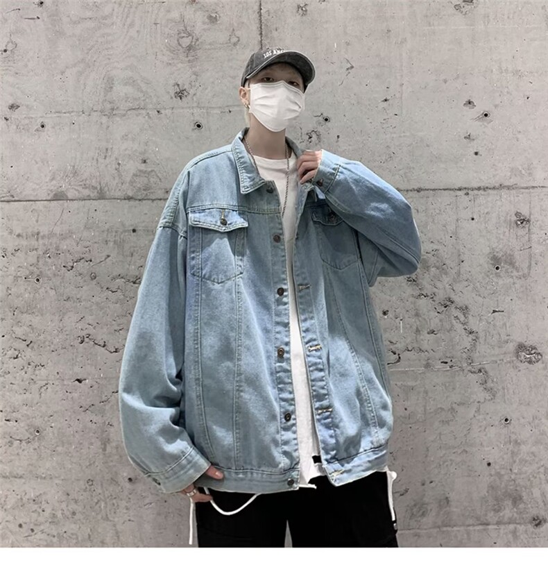 欧美复古重磅牛仔褂男痞帅春秋季西海岸小众港风大码外套JK8083,男装夹克,星座1116A-1（原606A）