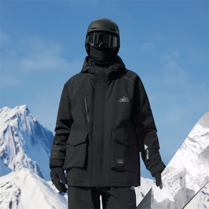 抗寒保暖拉链魔术贴滑雪服男反光条工装夹克外套M69-P170控258图片