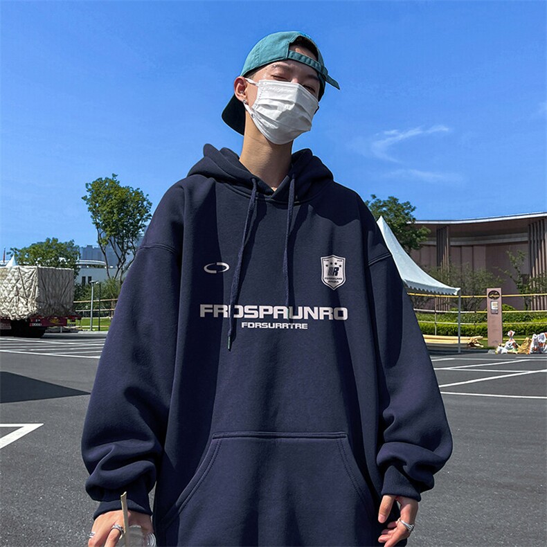 抖音得物供货可提供视频秋冬重磅美式宽松连帽卫衣DL2312,男装卫衣,电商A486