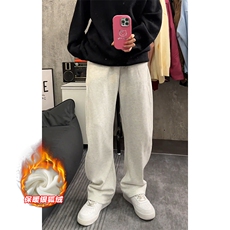 薄款改加绒特批P33无差价冬抖音银狐绒刺绣卫裤男K1953J加绒，男装休闲裤，电商A001