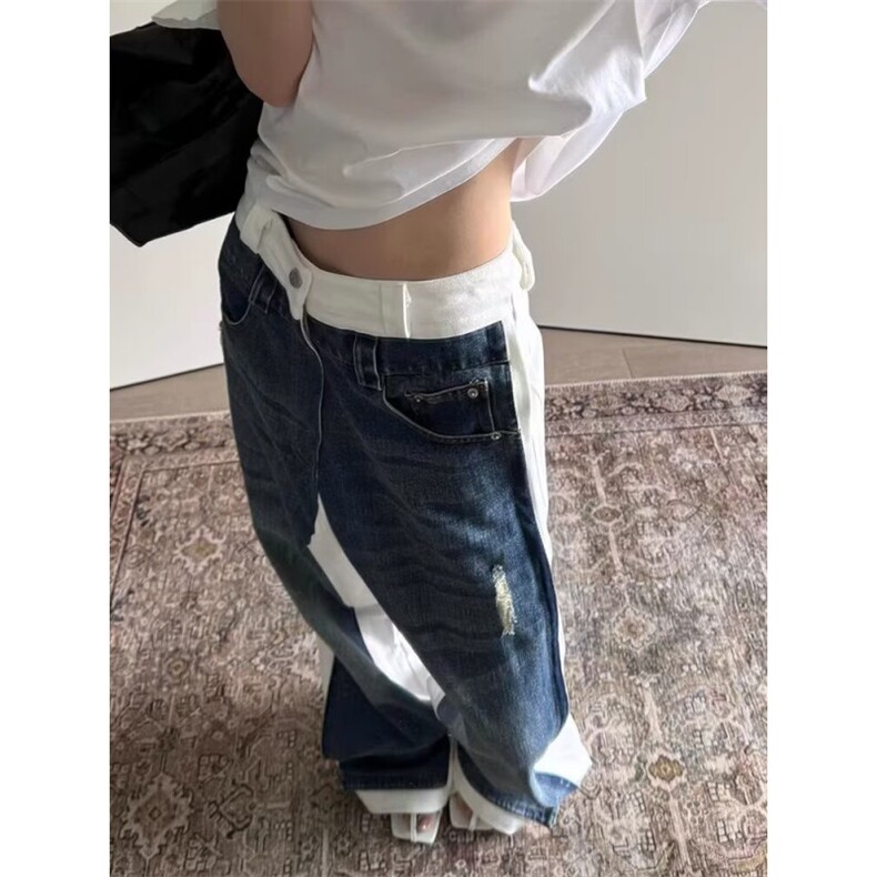 1506-1/KA5511/P54个性字母牛仔裤嘻哈ins潮高街潮流痞帅长裤男女,男装牛仔裤,星座1506-1