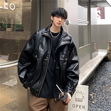 现货不缺货春季宽松皮衣时尚工装夹克1209-1-JK13-P98，男装夹克，星座1209-1