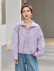 短款风衣外套女2026春季新款立领夹克小个子休闲气质显瘦上衣，女装短外套，恋慕依尚