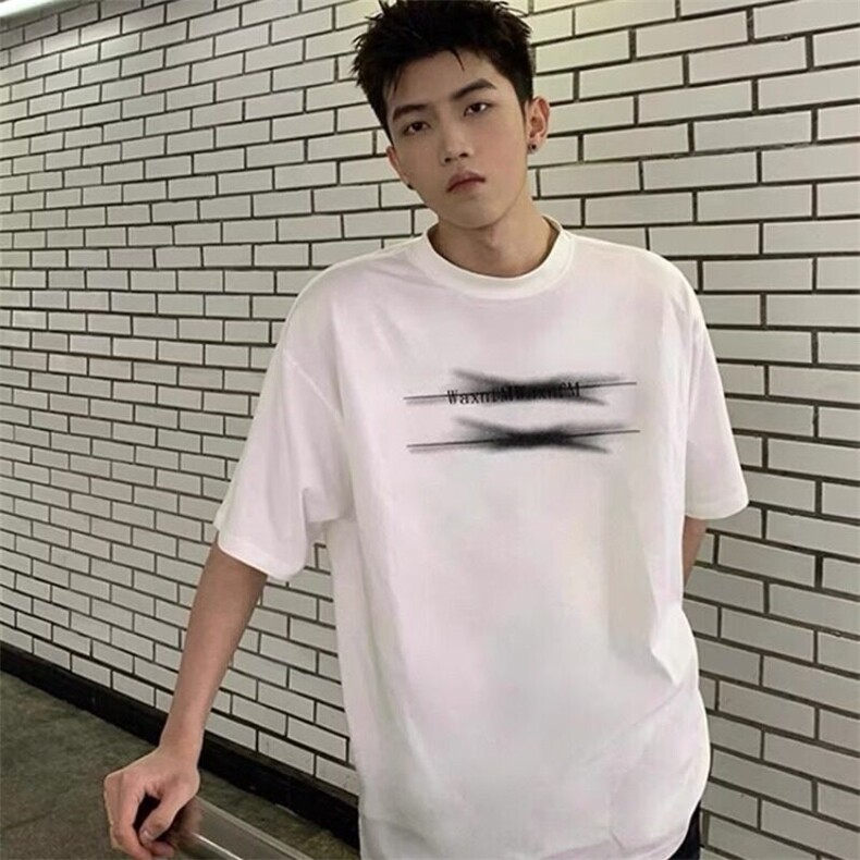 夏季新款短袖t恤男女生字母印花街头潮流情侣半袖宽松圆领打底衫,男装T恤,星座506A