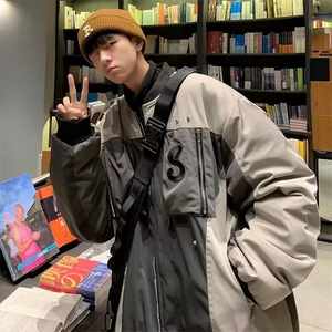 2024新款拼接棒球服飞行夹克男士潮流复古机能风外套M8825-P78图片