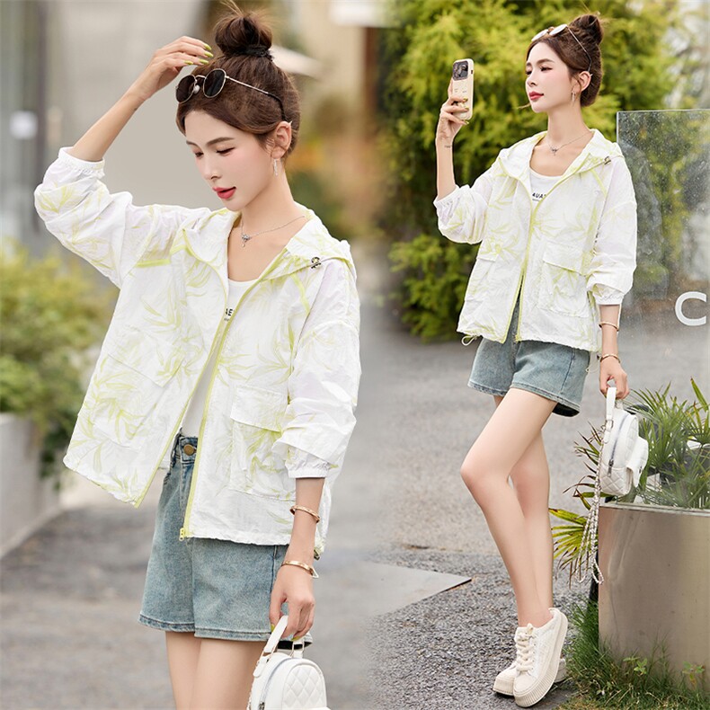 现货。。防晒衣女款夏季2025年新款宽松薄款工装洋气防晒衣短外套，女装防晒衣，依万里