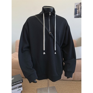 WY5021/P65春装新款高品质不起球个性套头卫衣男潮流宽松上衣外套图片