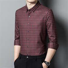 2023春秋男士高档无痕免烫长袖翻领衬衫男时尚商务衬衣HM8228-P85，男装衬衫，星座1105-3